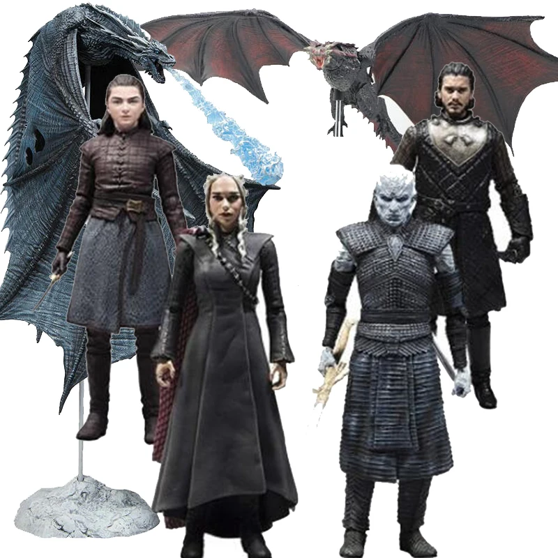 Jon Snow Night King Daenerys Targaryen Frost Wyrm Viserion Black  Ice Dragon Rhaegal  Action Figure Model Doll Toys Gift
