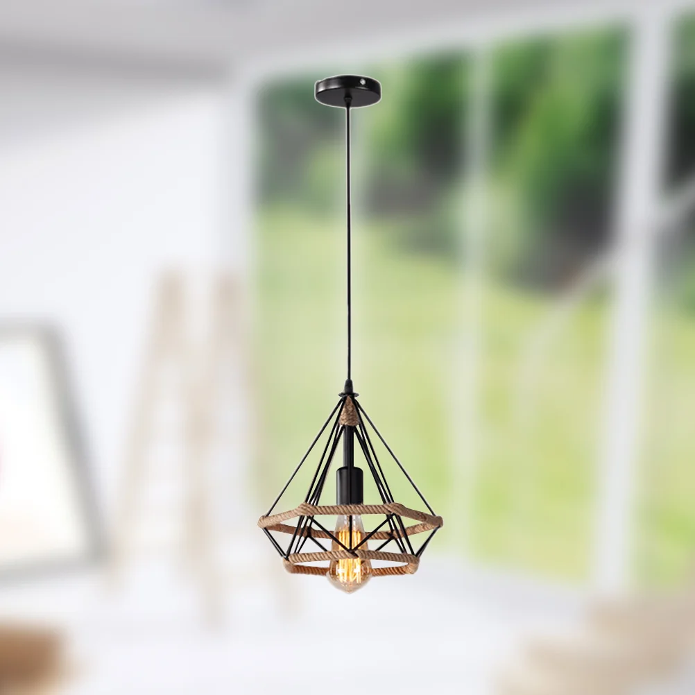 

Hanging Pendant Lamp Chandelier Wrought Iron Ceiling Light Country Style Rustic