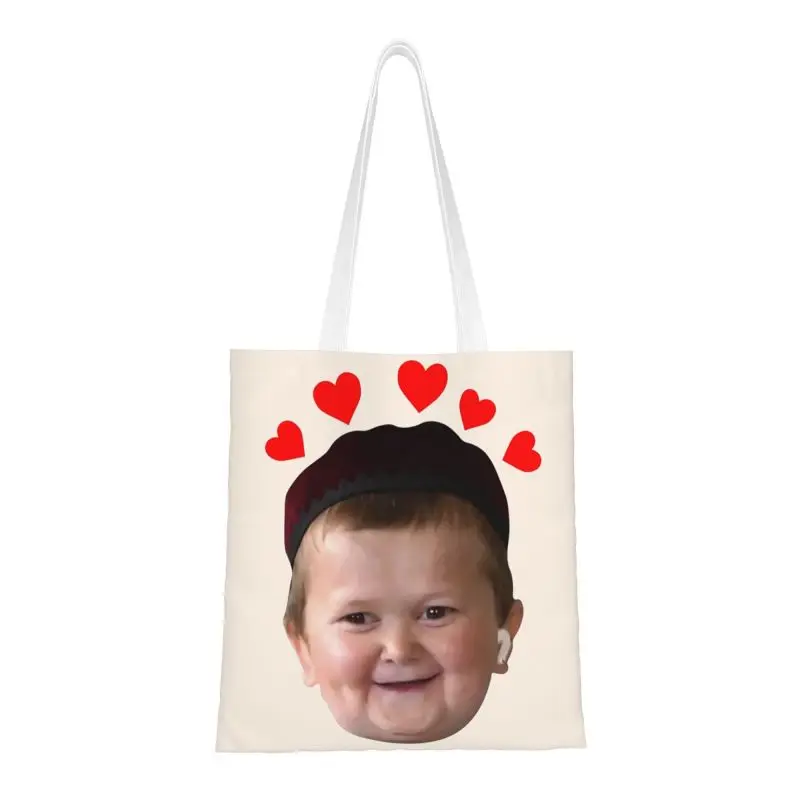 

Hasbulla Hasbulla Magomedov Meme Groceries Shopping Tote Bags Women Custom Canvas Shoulder Shopper Bag Big Capacity Handbag