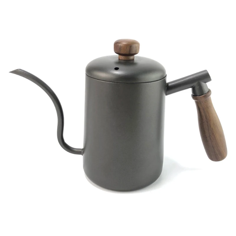 

Promotion! 600Ml Gooseneck Spout Long Mouth Coffee Kettle Teapot Stainless Steel Bracket Hand Punch Pot Coffee Pots With Lid Dri