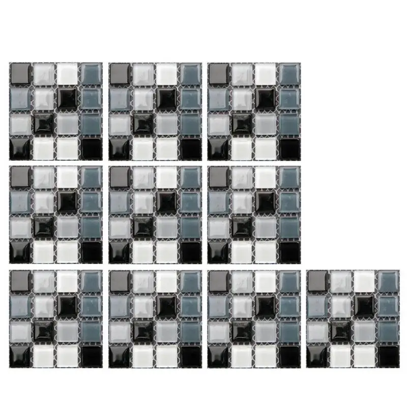 Crystal Tile Stickers Heat Resistant Crystal Stickers 10PCS Self-Adhesive Crystal Tile Stickers 3D Peel And Stick Wall Stickers
