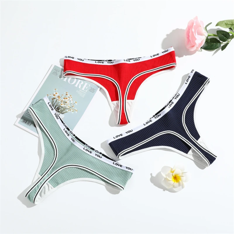 

Seamless Thongs for Women Breathable Cotton T-pants Women's Briefs Solid Color T-Back Soft Underwear Sexy Tangas Lingerie