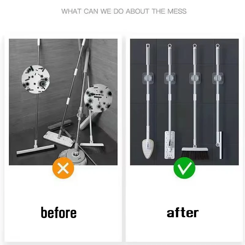 Настенный органайзер для швабры 4 шт. настенный водонепроницаемый держатель