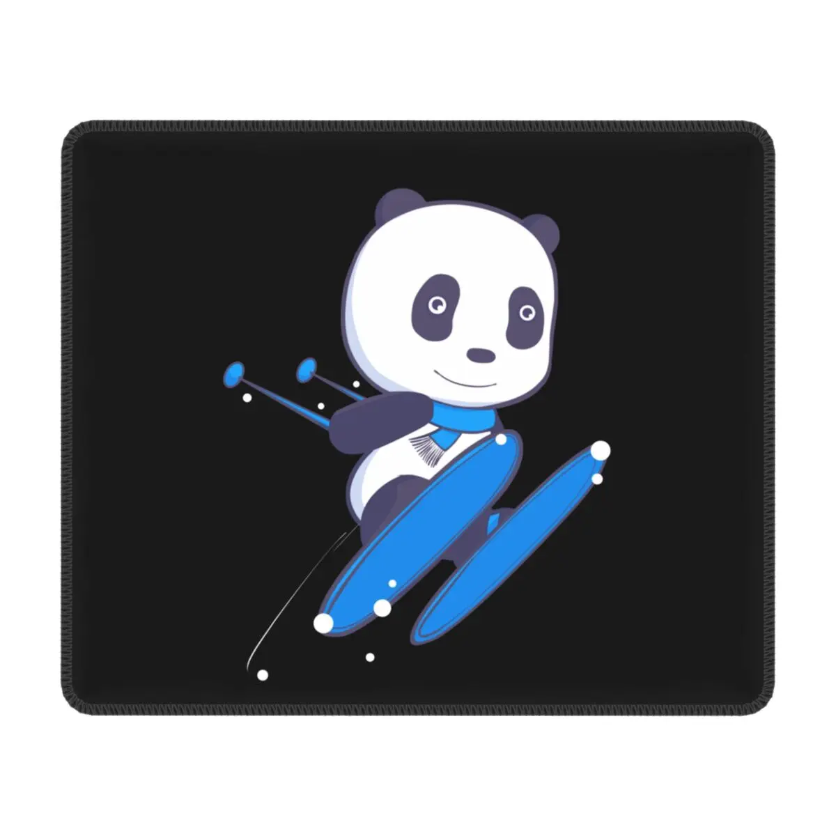 Giant Panda Skiing Mouse Pad Customized Non-Slip Rubber Base Gaming Mousepad Accessories Funny Panda Bear Office Desktop Mat