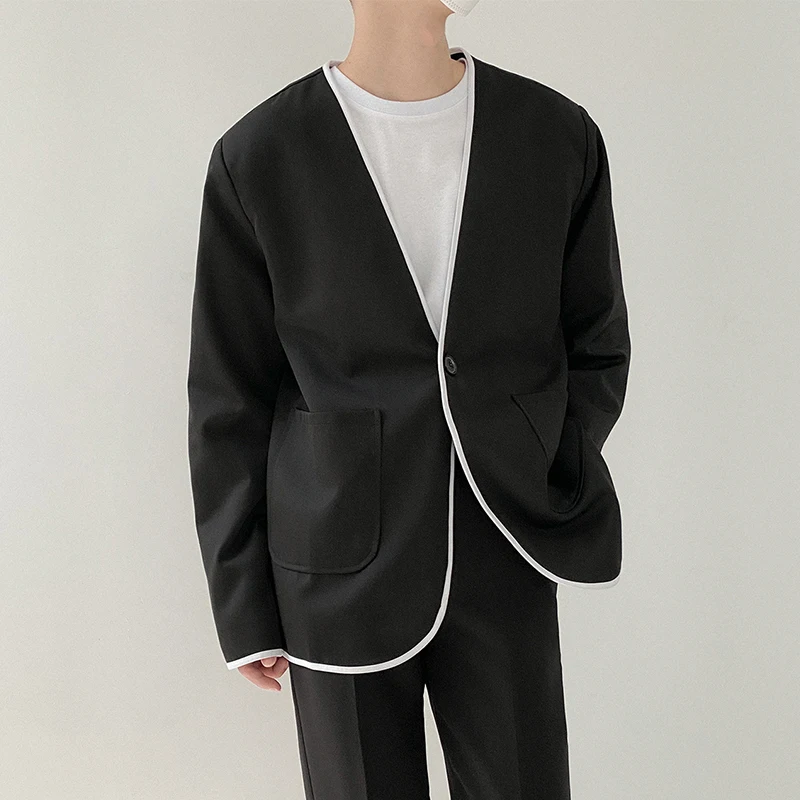 Fashion Single Button Men's Blazer Loose High End Man Long Sleeve Cardigan Jacket Handsome Casual Menswear Spring New
