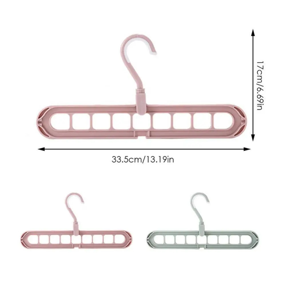 

Anti-slip 9-hole Clothes Pants Scarf Hanger Drying Rack Hook Wardrobe Organizer