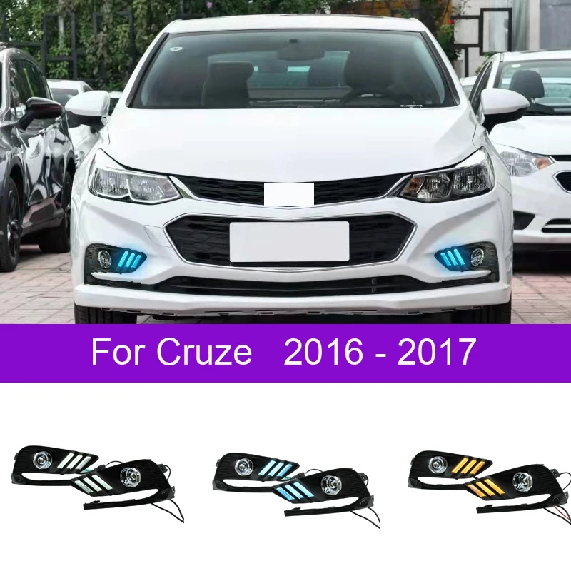 

Fits For Chevy Cruze 2016 2017 DRL Daytime Running Fog Light Lamp Left&Right With Blue Light Fog Lamp Assembly