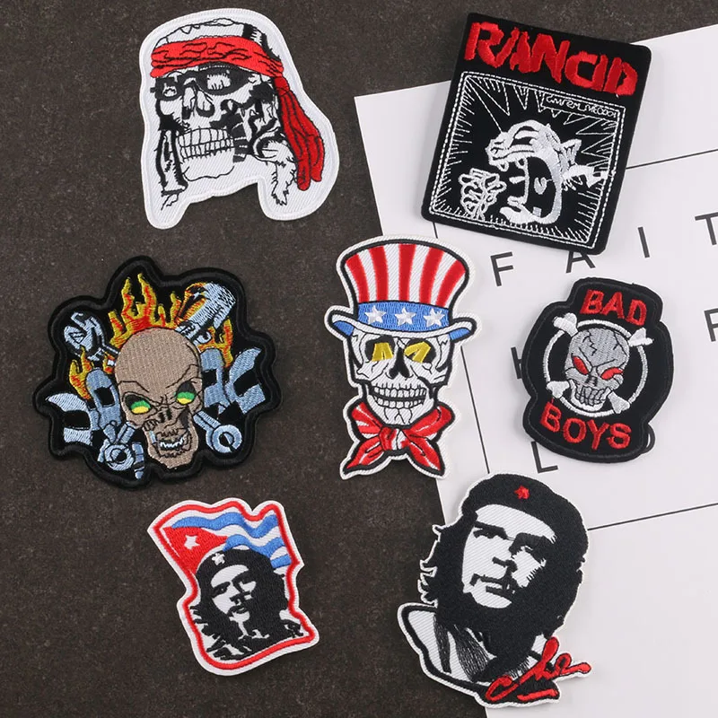 Фигурка чева Гевары с кубинским флагом термоклейкая нашивка черепом в США