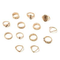 rings set of 13 diamond alloy knuckle rings