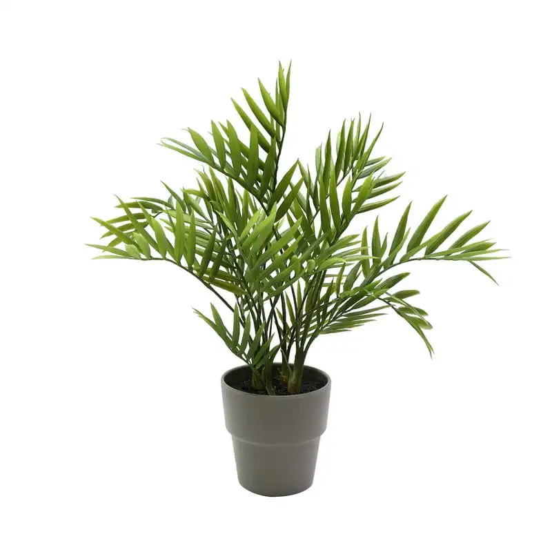 

Mark 16.1’’H Artificial Areca Palm Plant in Gray Plastic Planter Expandable faux privacy fence Patio paving mold Greenhouse