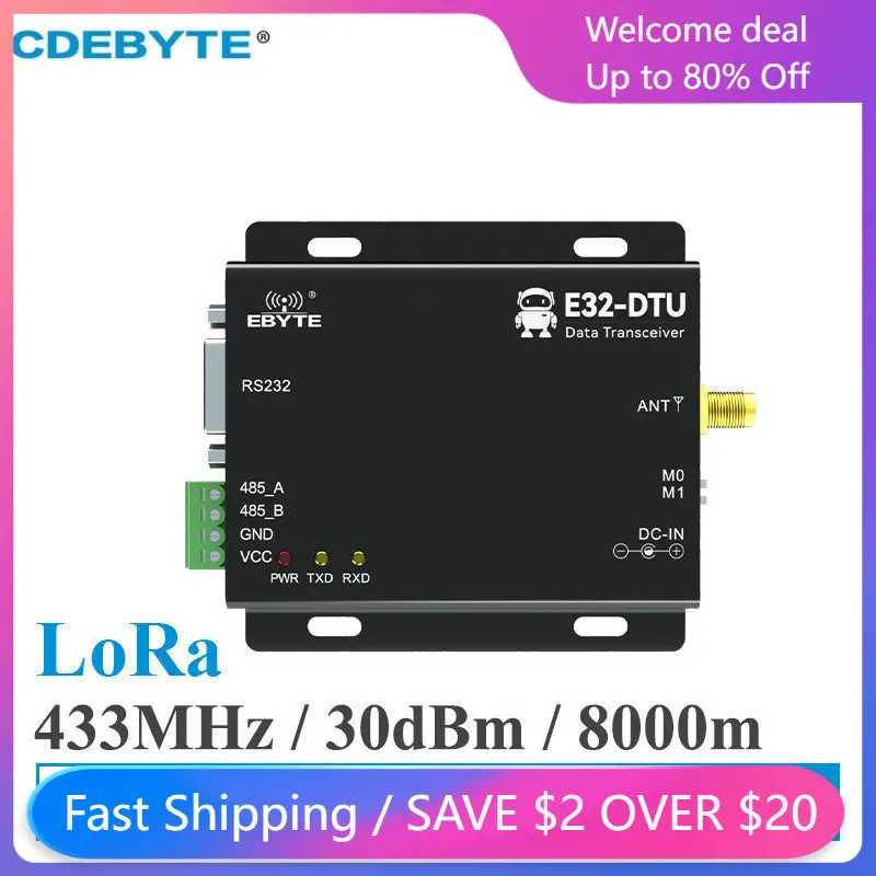 Беспроводной передатчик LoRa SX1278 RS485 RS232 433 МГц, большой радиус действия uhf 1 Вт SX1276 433 МГц, радиочастотный модуль приемопередатчика