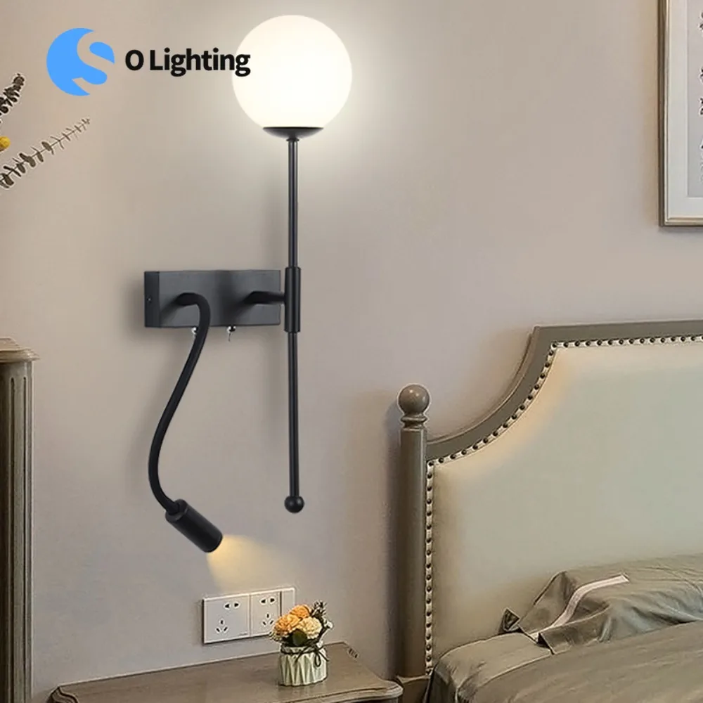 

Modern simple and personalized led living room bedroom room bedside reading home stay bar multi-function adjustable wall lamp