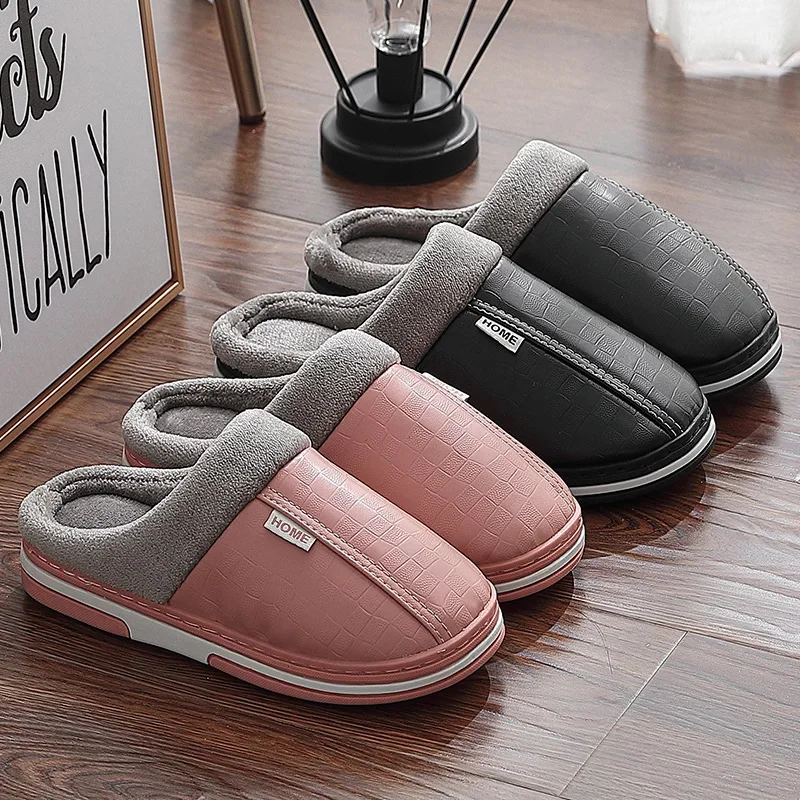 

Winter Thin Household Printed Slippers Confinement Shoes Wool Slippers Couple Indoor Flat-Bottom Shoes Women Plush Slippers