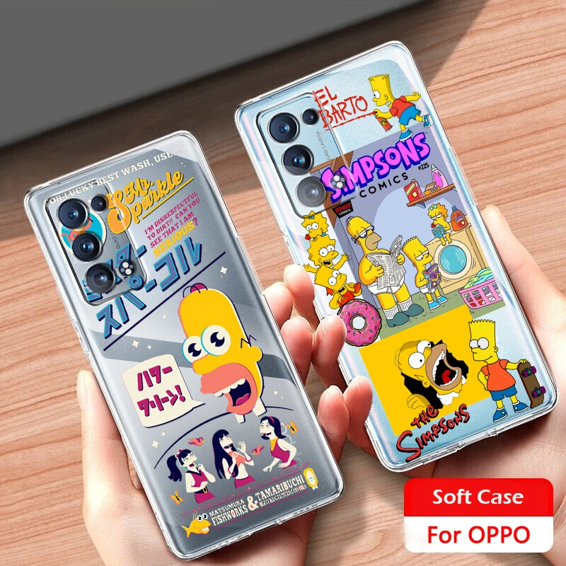 

The Simpsons Homer Disney For OPPO Find X5 X3 F21 Neo Lite A96 A57 A74 A76 A72 A55 A54S A53 A53S A16 S A9 Transparent Cover