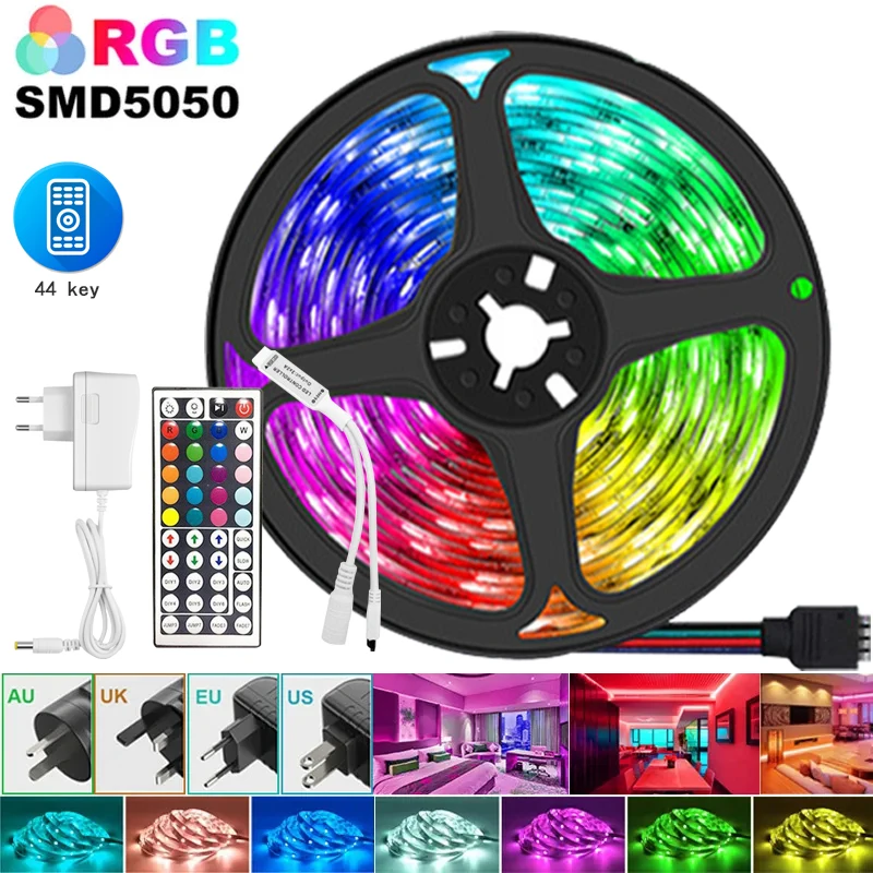 

44 button LED 5050RGB 12V room LED light with bedroom 5m/7.5m/10m study atmosphere light DIY living decoration