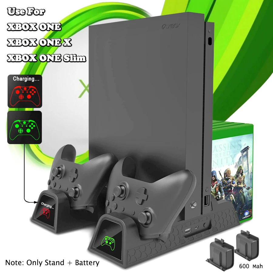 

Controller Charger Cooling Stand for XBOX ONE X Slim Games Storage Charging Docking Station for Xbox ONE/S/X Console