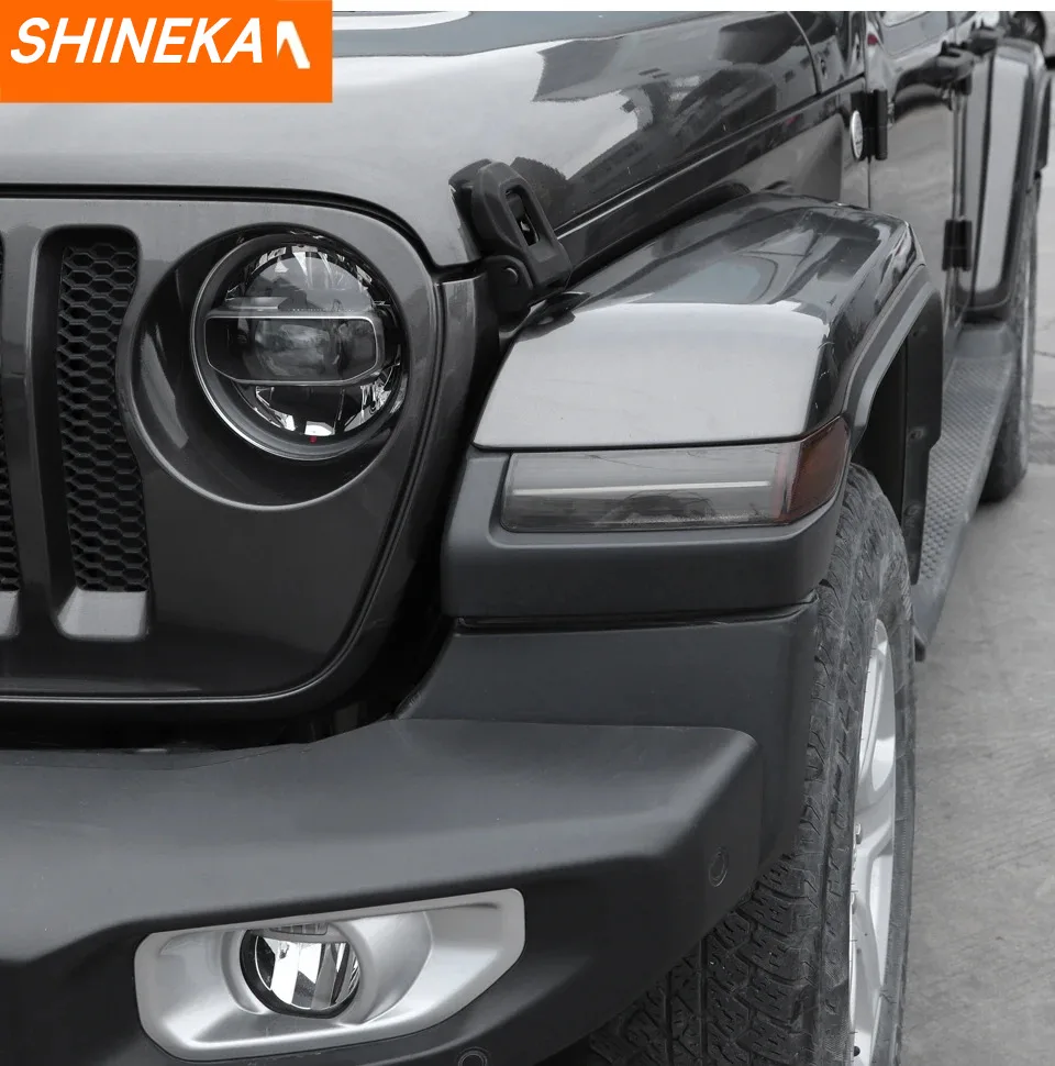 SHINEKA ABS переднее колесо для украшения бровей лампы Jeep Wrangler JL Gladiator JT 2018-2022 внешние