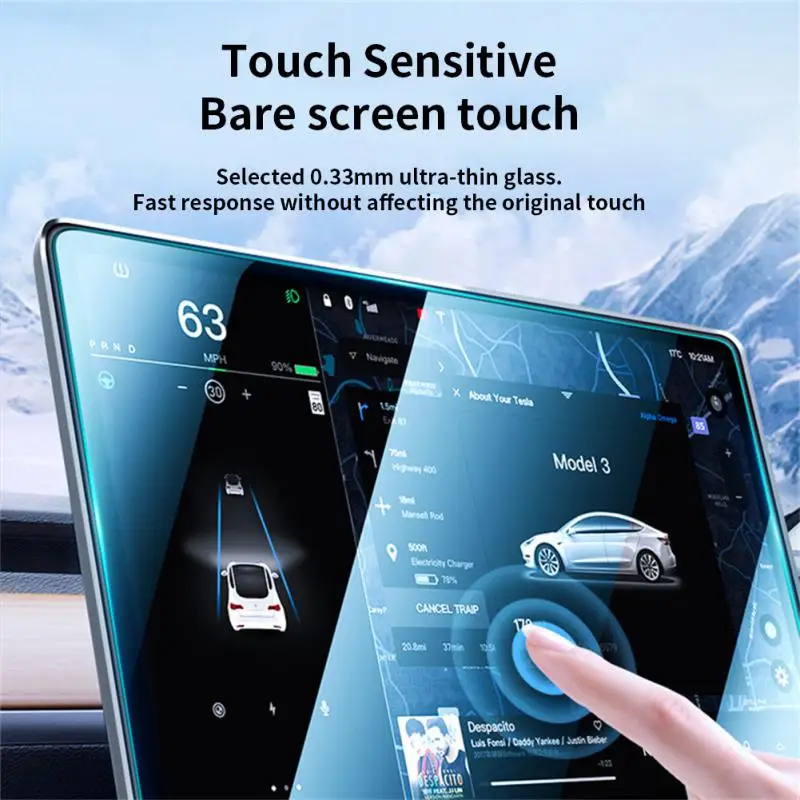 

Universal Central Control Tempered Film Hardness 9h Center Control Touchscreen Durable Suitable For Tesla Tesla Model3