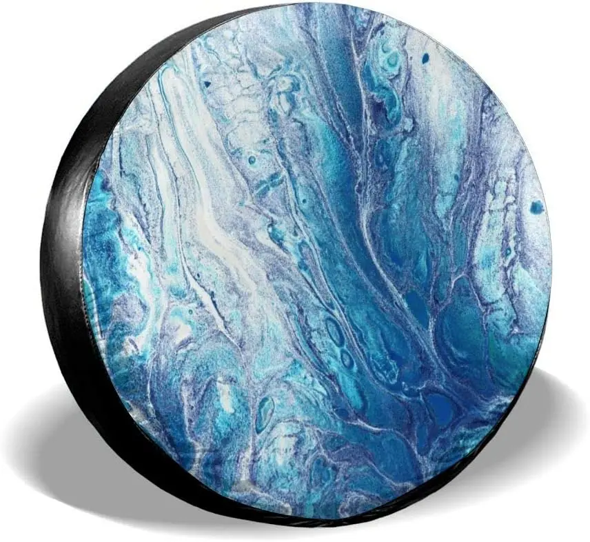 

Foruidea Abstract Ocean Beach Sea Spare Tire Cover Waterproof Dust-Proof UV Sun Wheel Tire Cover Fit Fits most vehicle