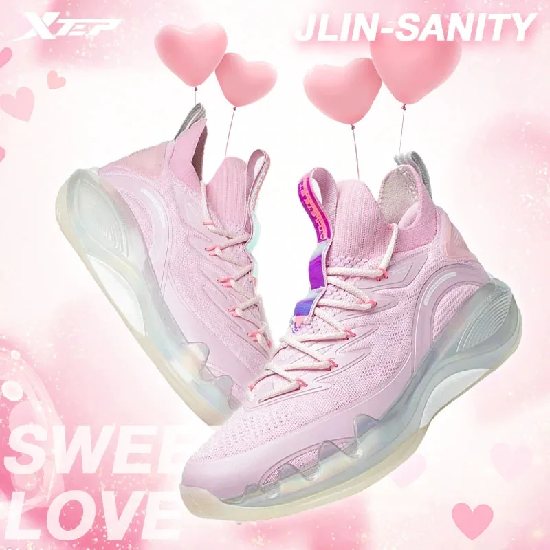 

Xtep J-LINSANITY Men Basketball Shoes Men's Sports Shoes Pink Sneakers Valentine's Day Series Soft Breathable 978119120001