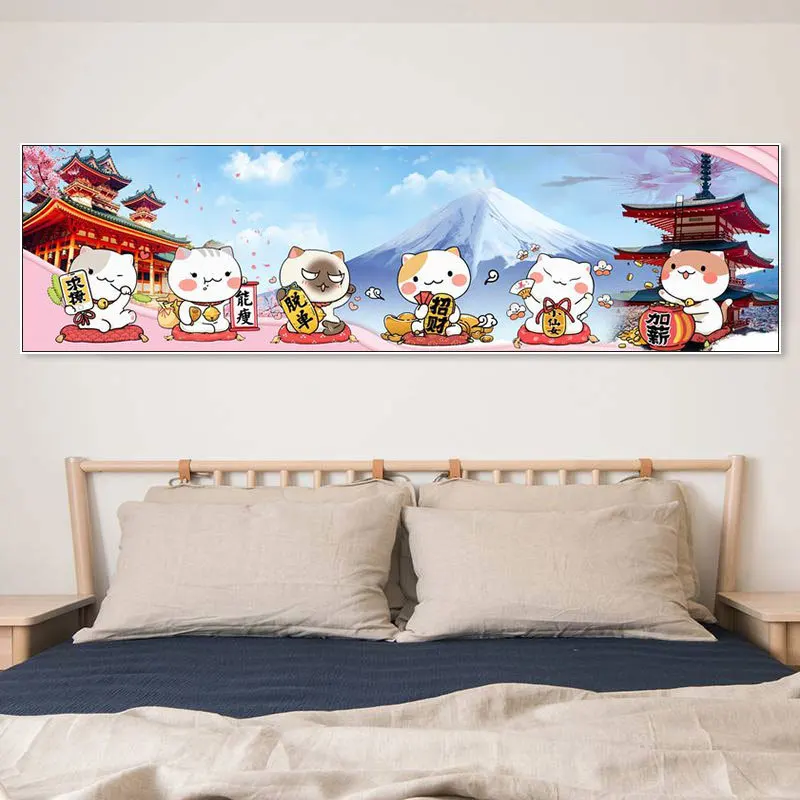 

Japanese Maneki Neko Wall Art Canvas Painting Japanese Sushi Restaurant Ukiyo-e Carp Izakaya Murals Posters and Prints Cuadros