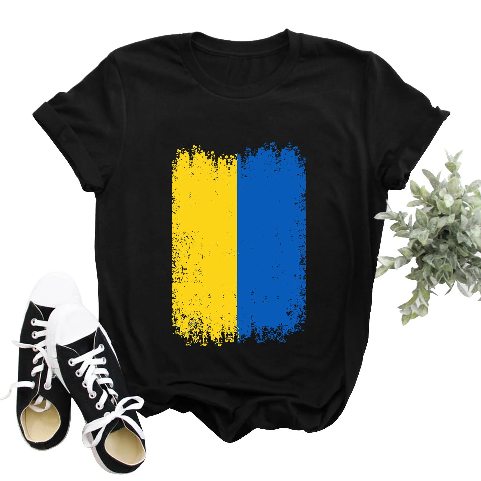 

Футболка с принтом украинского флага для женщин и мужчин, повседневные топы, одежда, модные футболки с коротким рукавом и принтом, большие р...