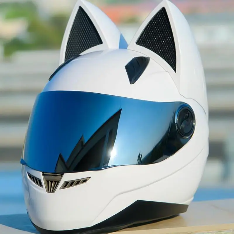 

Мотоциклетный шлем NITRINOS на все лицо, дышащий обтекаемый шлем для мотокросса с съемными кошачьими ушками