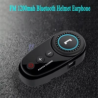 1200mah bluetooth 5 0 motorcycle helmet headset handsfree headset fm radio waterproof moto handsfree kit no intercom function