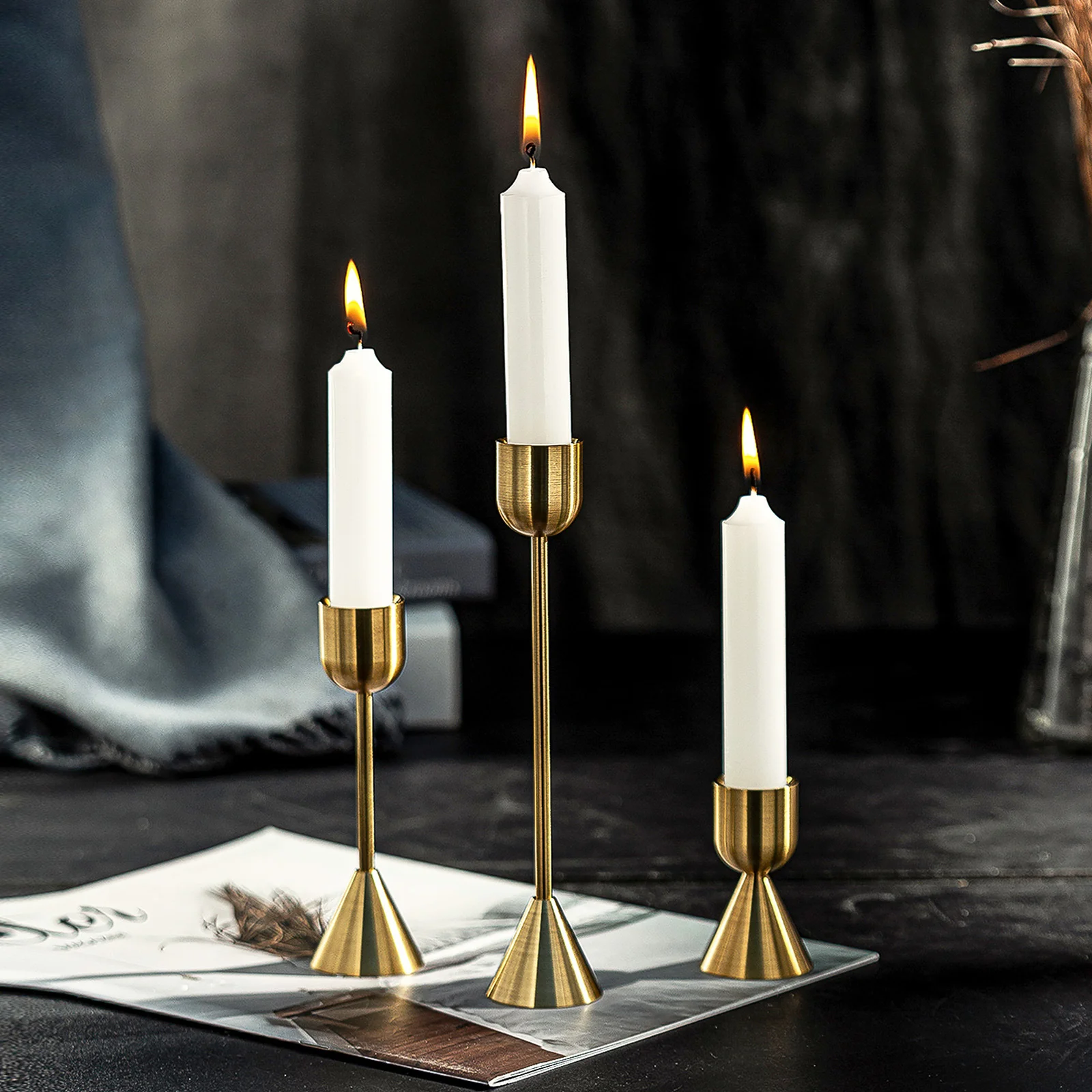 Taper Candle Holder Home Tabletop Bar Party Romantic Wedding Christmas Decoration