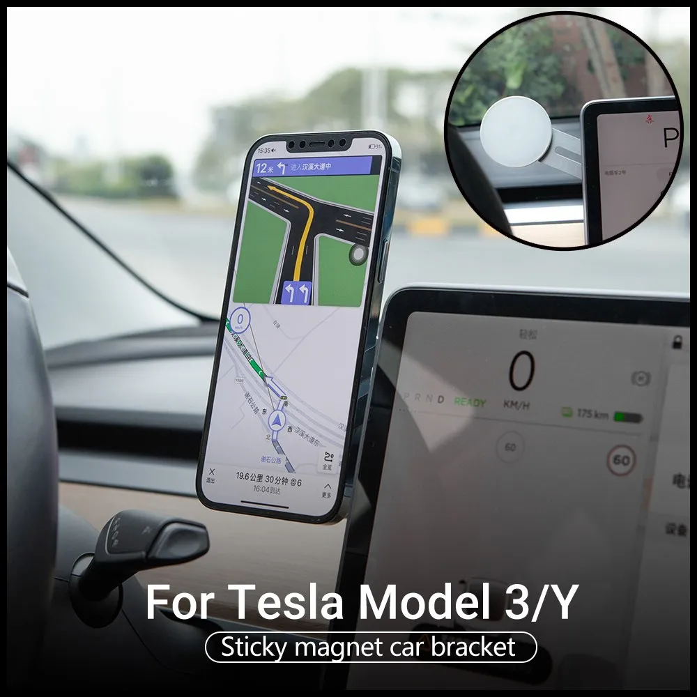

vxvb For Tesla Model 3 2021 Model Y Accessories Car phone Pillar Cell Phone Holder For Iphone 12 12pro 13 13pro Accessories