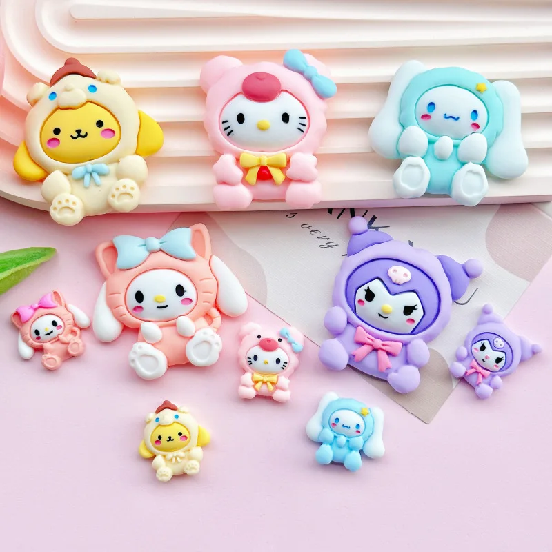 2/5 шт. miniso cute sanrio cartoon резиновые кабошоны из смолы для рукоделия материалы