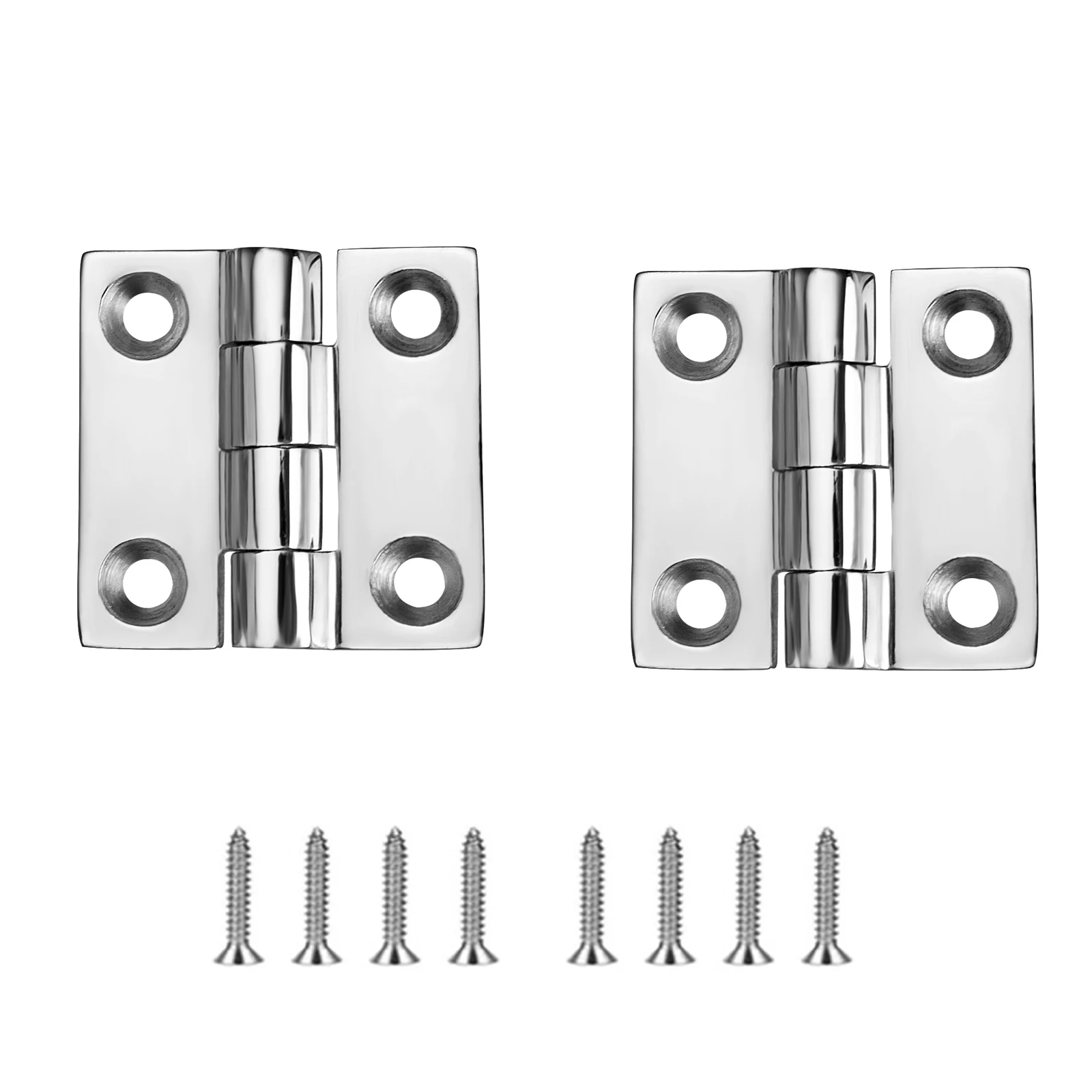 Stainless Steel Boat Hinges, Marine Grade Hinges, 1.5x1.5 Inches (38X38 MM), Heavy Duty 316 Ss with Screws (2 Pcs)