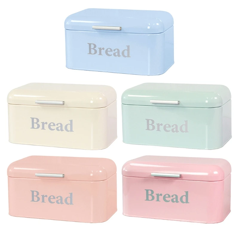Morandi Color Makeup Brush Organizer Metal Bread Box Desktop Flip Cover Storage Box Porch Key Holder for Office Kitchen