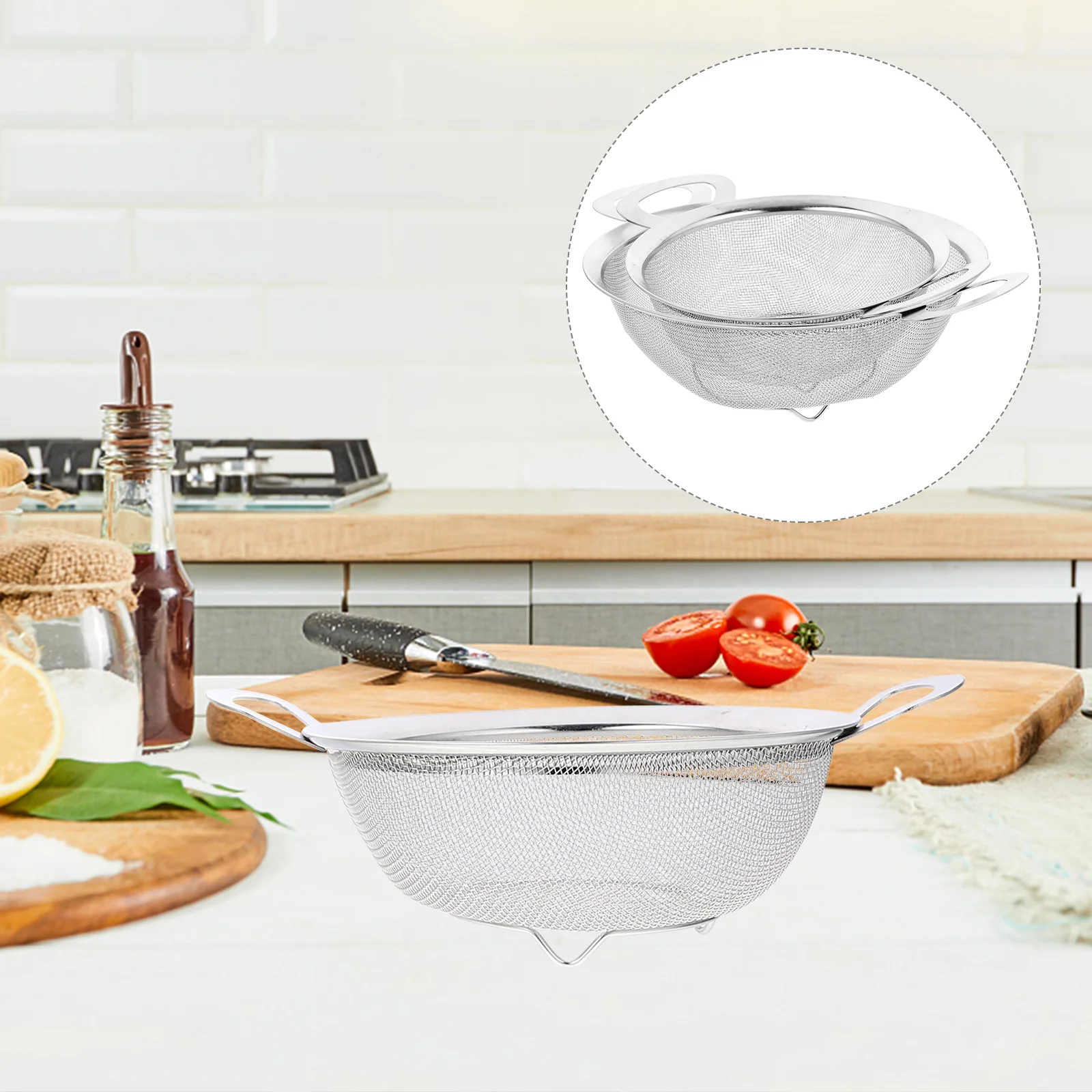 

Rice Cleaner Strainer Small Mesh Washing Sifter Colander Vegetable Washer Rinser Bowl Stainless Steel Basin