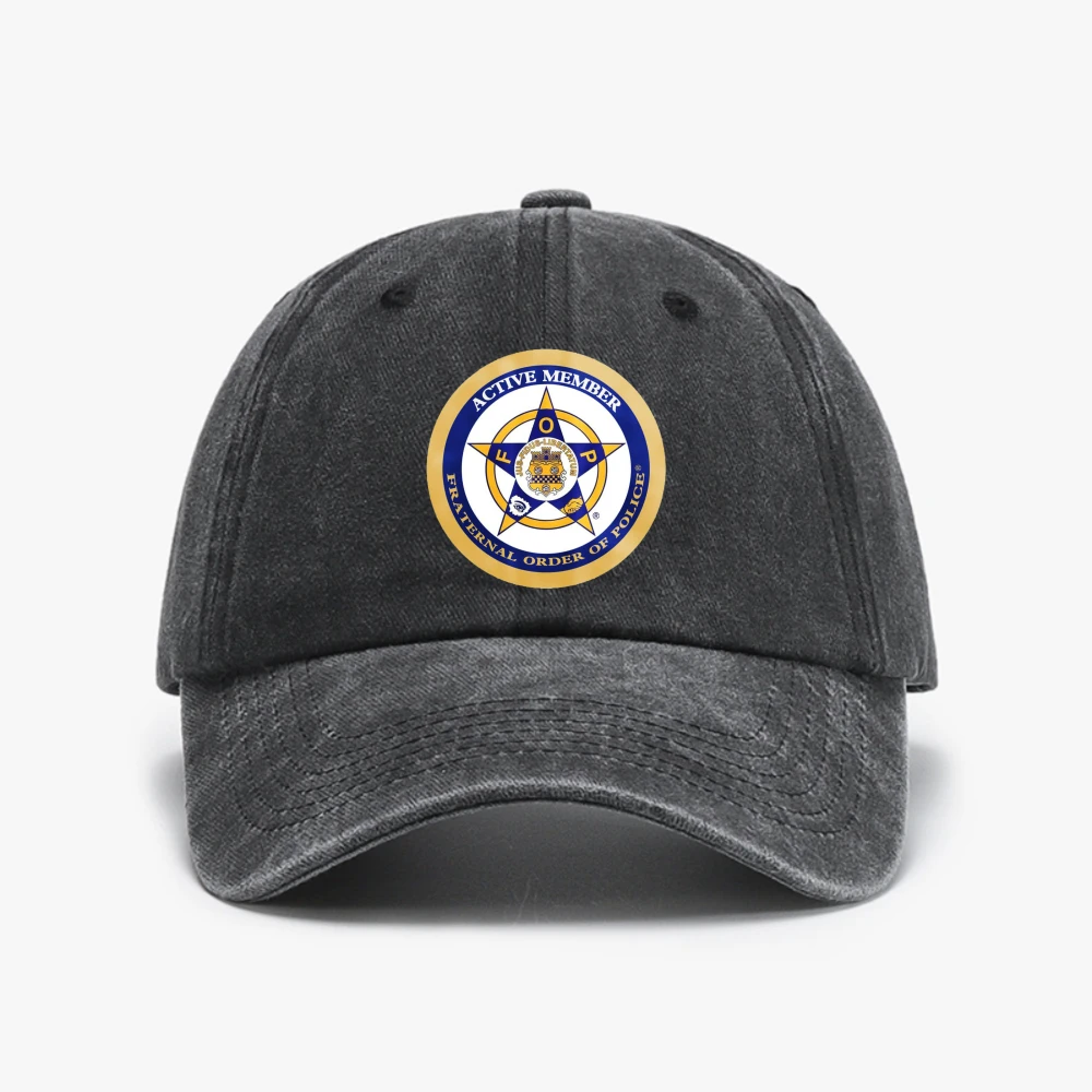 Фото Бейсболка FRATERNAL ORDER OF POLICE, летняя джинсовая кепка в стиле ретро, мягкая джинсовая кепка с эффектом потертости, модная повседневная регулируемая кепка унисекс, солнцезащитная кепка №2