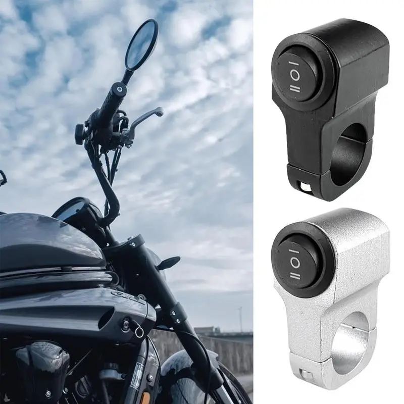 

Motorcycle Lights Switch ON+OFF Handlebar Mount Aluminum Alloy Waterproof Toggle Switch Motorbike Horn Push Button Switch