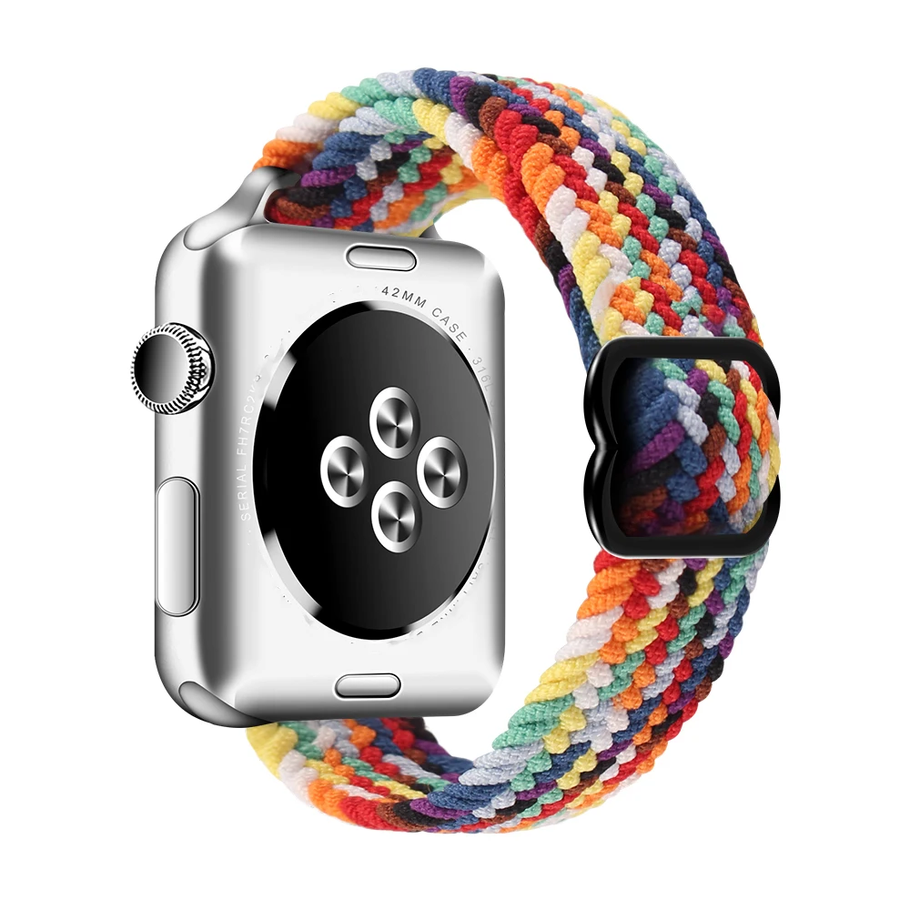 

Ремешок нейлоновый для Apple Watch 38 мм 40 мм 42 мм 41 мм, изящный плетеный браслет для iwatch series 7 SE 6 5 4 3 2 1, 44 мм 45 мм