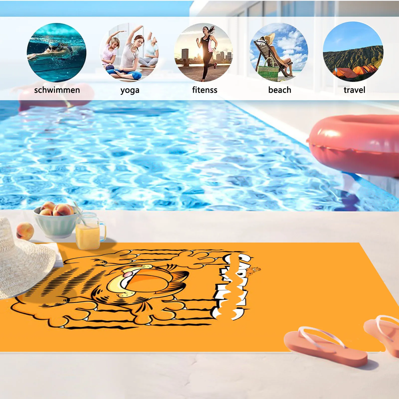 Полотенца для сауны Garfield Хлопковое полотенце ванной комнаты путешествий