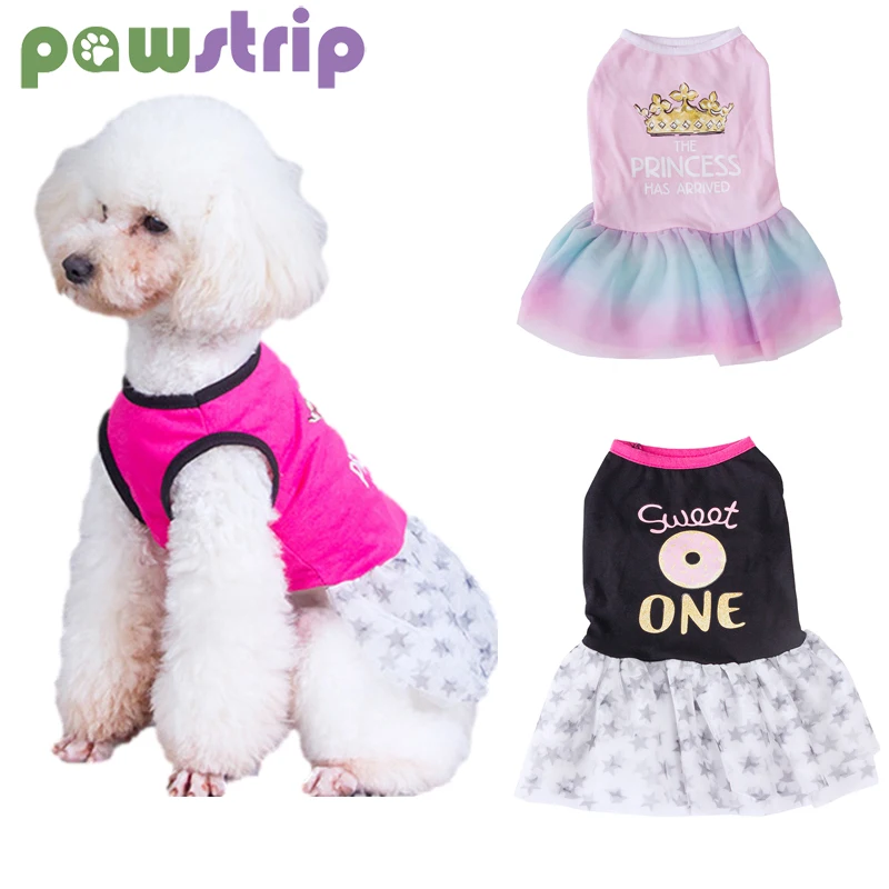 

Lovely Pet Dog Mesh Dress Breathable Pet Print Fluffy Skirt for Small Dogs Cats Summer Clothing Chihuahua Yorkshire Pet Clothing
