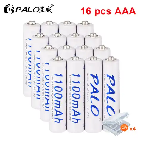 Аккумуляторная батарея PALO 1100 мАч 1,2 в AAA 1,2 в Ni-MH AAA, перезаряжаемые батареи aaa 3A для фонарика, игрушек, мыши