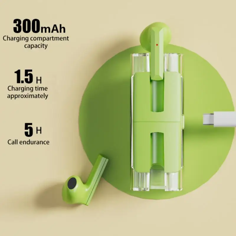 

Bluetooth 5.0 Low-delay Touch Smart Sports Headset Transparent Semi-in-ear Headphones Digital Display Hifi Sound Black Small