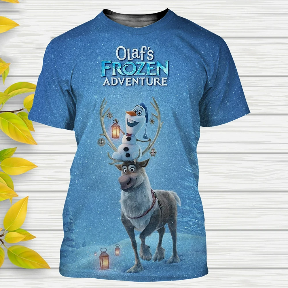 Футболка Miniso из аниме Холодное сердце 3D повседневная одежда и печать Детская