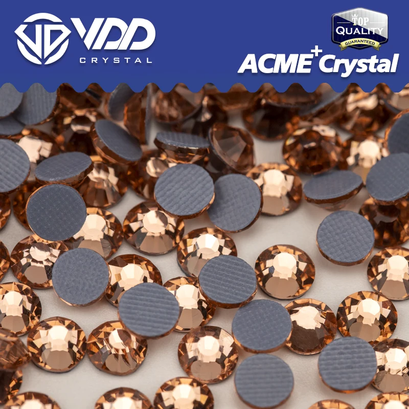 

VDD Light Peach AAAAA Top Quality Glass Hotfix Crystal Rhinestones Flatback Glitter Diamond Stones For Fabric Clothes Decoration