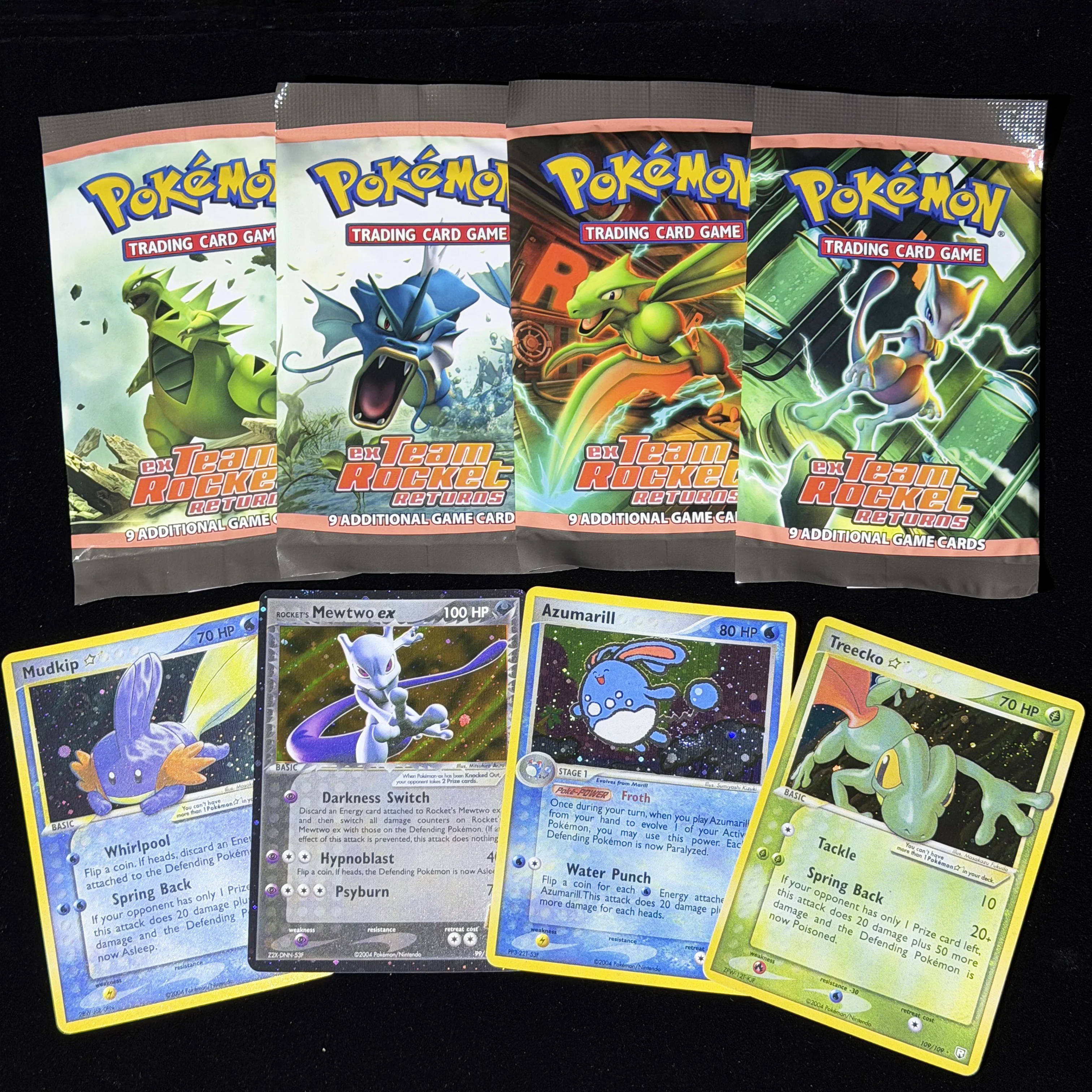Фото PTCG EX Team Rocket Returns 2004 Booster Pack Vintage, 9 шт./упак., TCG, набор с изображением Мьюту, классические прокси-карты №1