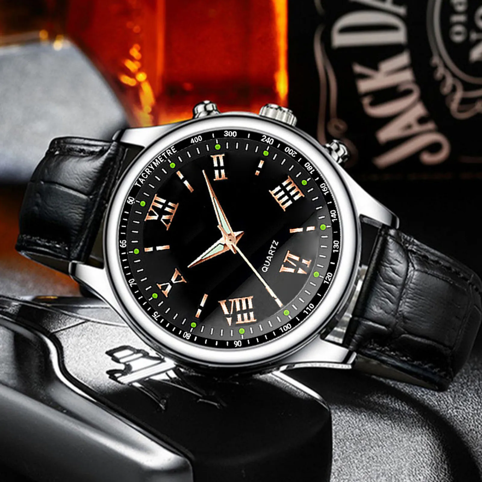 Модные Бизнес Мужские часы с тонким чехол дизайн аналоговые дисплей для мужчин