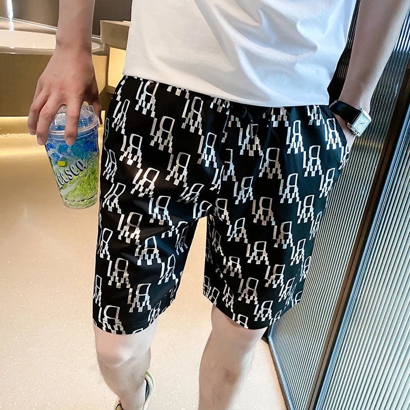 

YASUGUOJI 2022 Summer New Casual Shorts Sports Pants Men Wear Printed Five-cropped Beach Pants Out of Fashion Shorts for Men