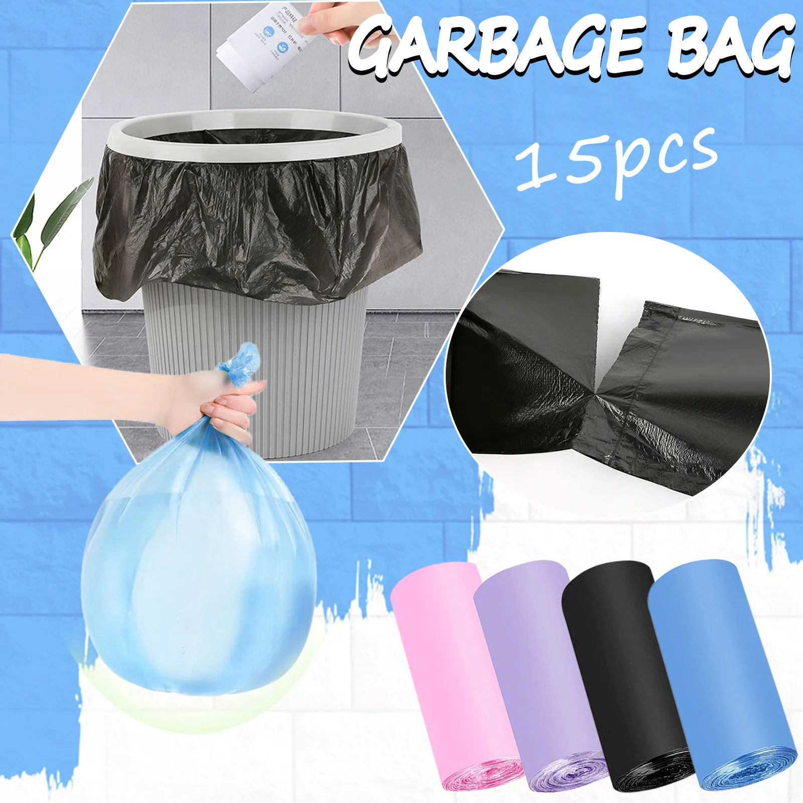 

1 roll Thickened Breakpoint Garbage Bags, Reel Plastic Disposable Garbage Bags