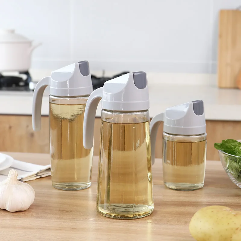 

Automatic Opening and Closing Pot Household Leakproof Glass Kitchen Supplies with Lid Seasoning Oil Vinegar Bottle