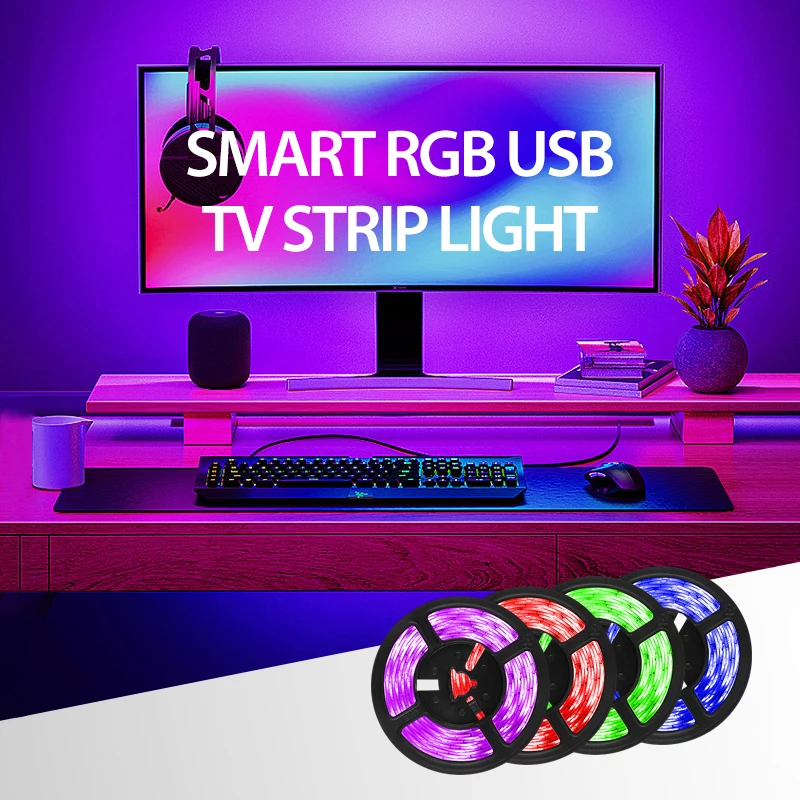 USB TV Strip светильник Smart RGB светодиодный SMD5050 30 светодиодов/м