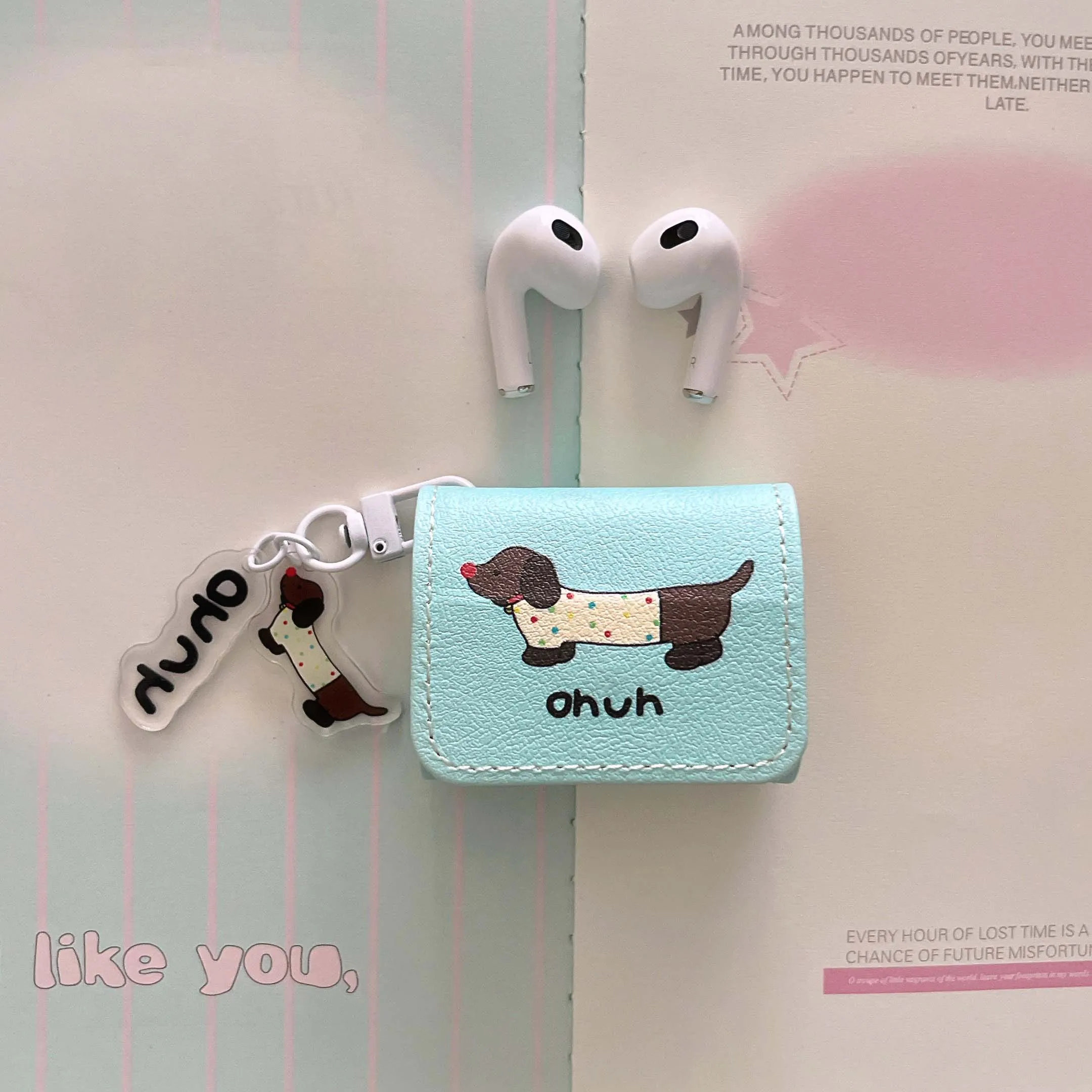 Мятно-зеленый летний кожаный противошоковый чехол для apple airpods 1 2 pro2nd 3 pro